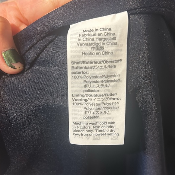 J.Crew Navy Satin Button-Front A-Line Midi Dress - Picture 5 of 10